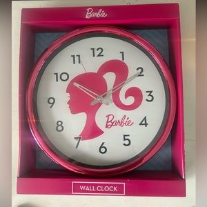 Pink Barbie Wall Clock Analog Display AA Batteries